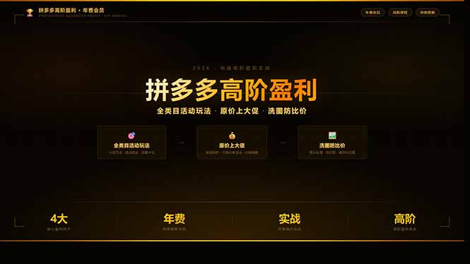 拼多多高阶盈利年费会员(更新3月31-俊哥