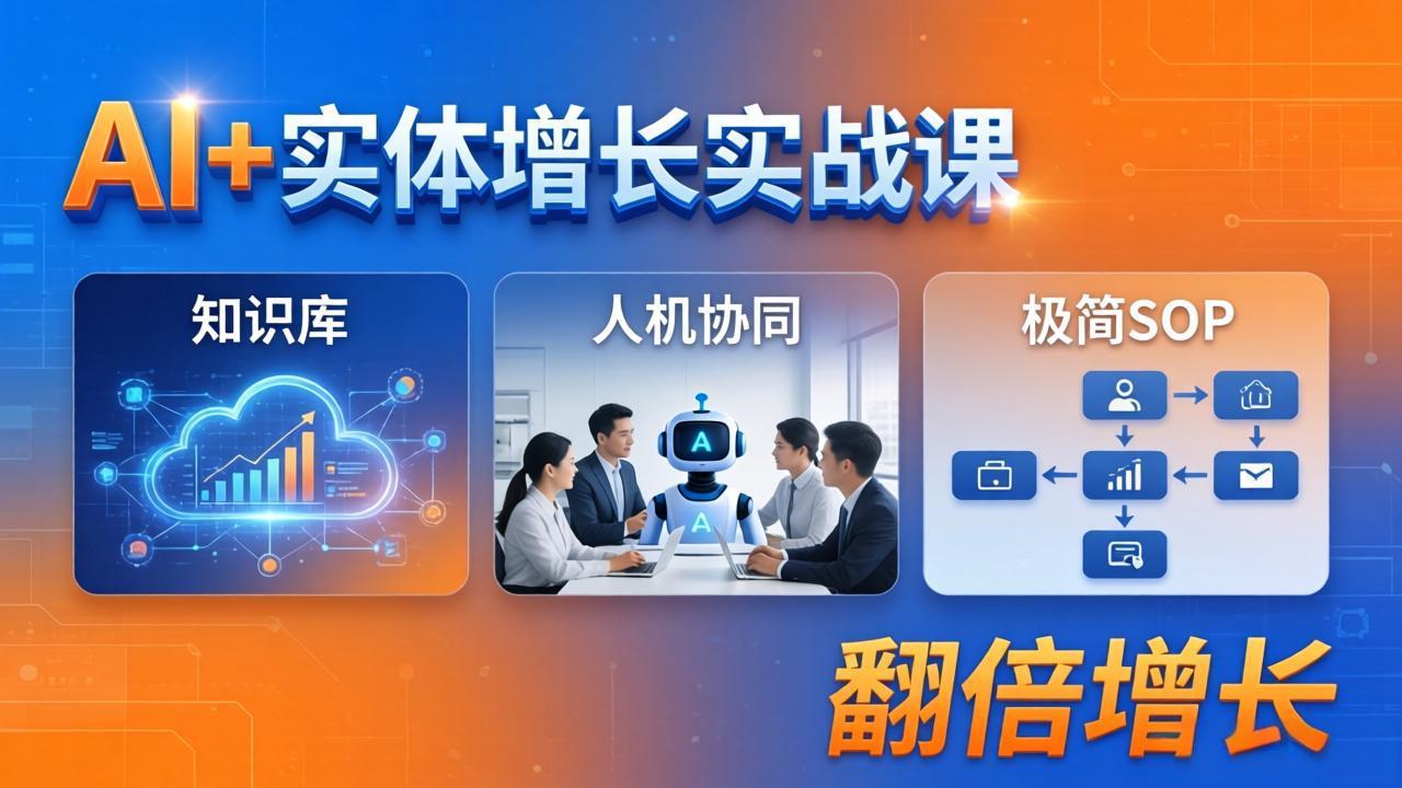 AI+实体增长实战课：知识库+人机协同+极简SOP，助力实体业务翻倍增长-俊哥