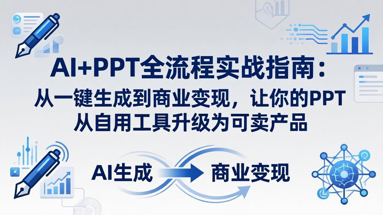AI+PPT全流程实战指南-更新4月21：从一键生成到商业变现，让你的PPT从自用工具升级为可卖产品-俊哥