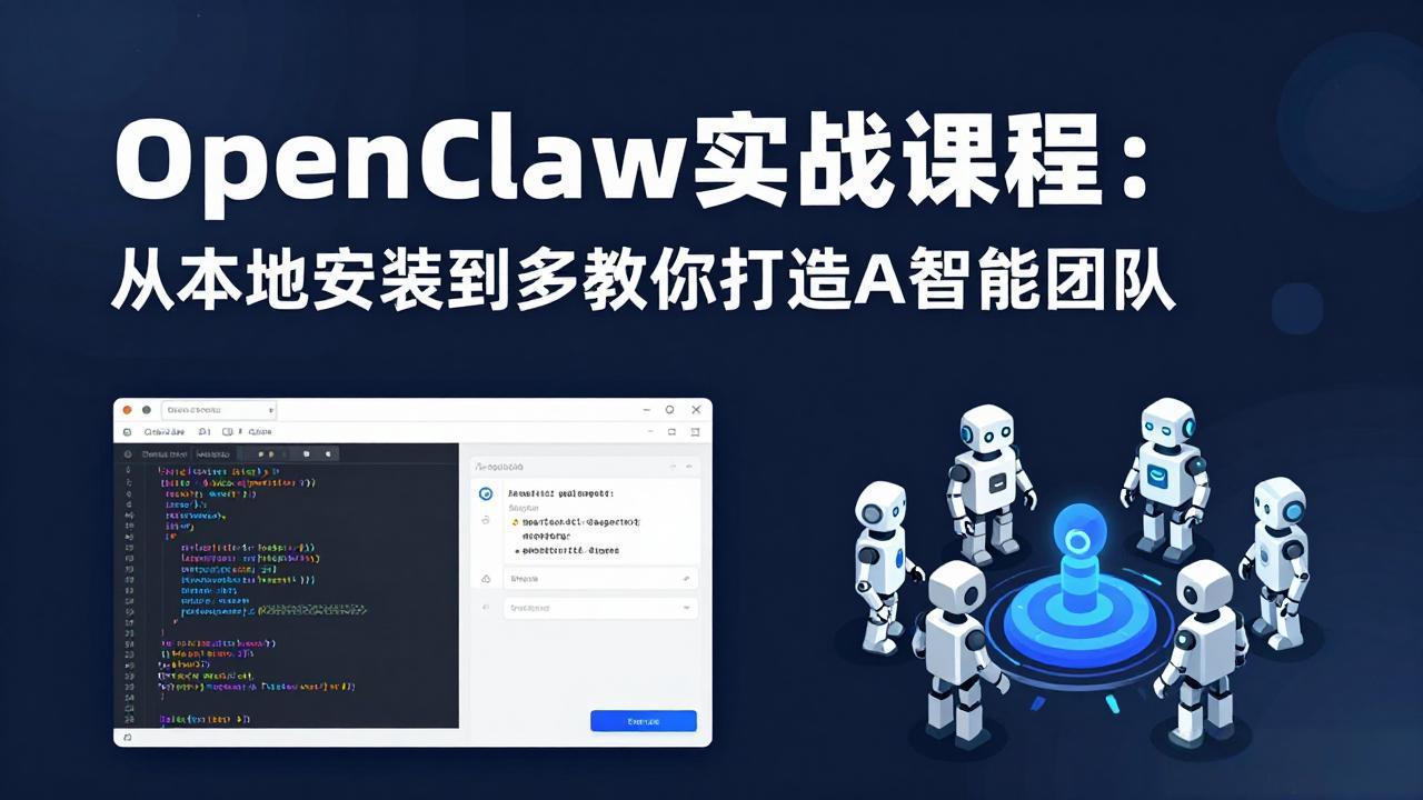 OpenClaw实战课程：从本地安装到多Agent协同，手把手教你打造AI智能团队-俊哥