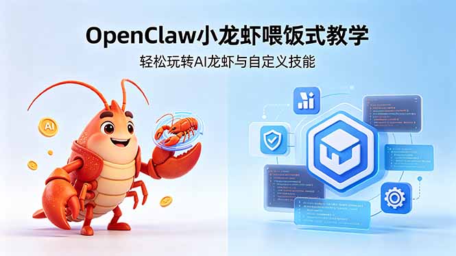 不用懂技术！OpenClaw小龙虾喂饭式教学，轻松玩转AI龙虾与自定义技能-俊哥
