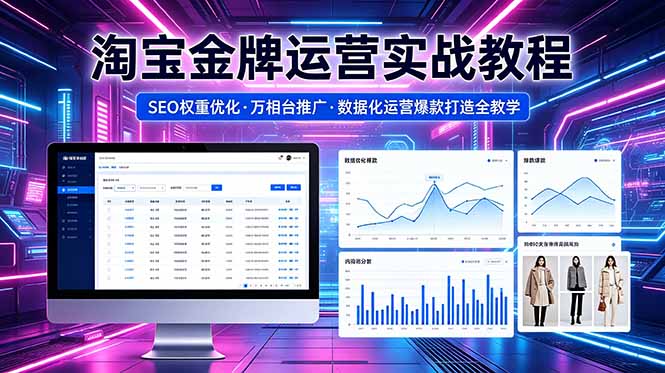 2026 淘宝金牌运营实战教程,SEO权重优化万相台推广,数据化运营爆款打造全教学-俊哥