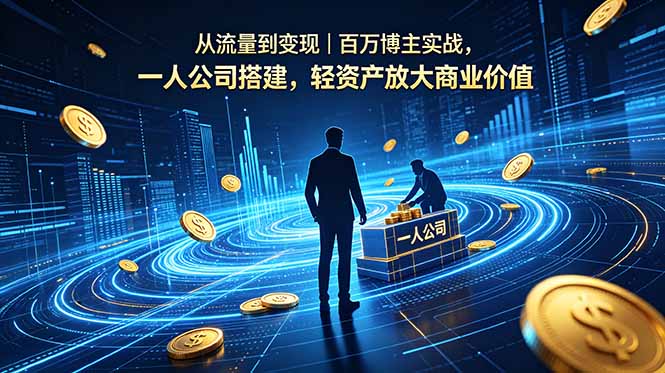 从流量到变现|百万博主实战,一人公司搭建,轻资产放大商业价值-俊哥