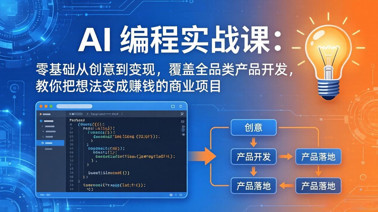 AI编程实战课-第三期-5月19更新:零基础从创意到变现,覆盖全品类产品开发,把想法变成赚钱项目-俊哥
