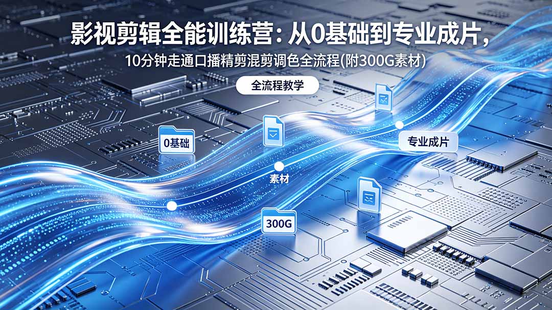 2026影视剪辑全能实战课|0基础到专业成片,全流程教学,高清带300G素材-俊哥
