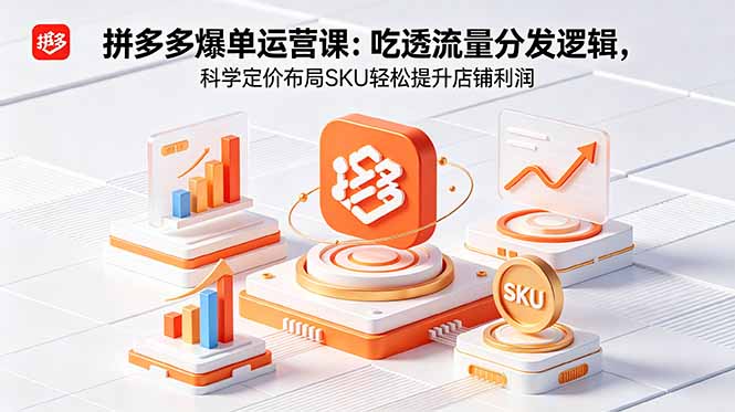 拼多多爆单运营实战课:吃透流量分发逻辑,科学定价布局SKU轻松提升店铺利润-俊哥