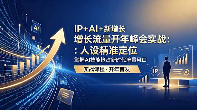 IP+AI+新增长 流量开年 峰会实战:人设精准定位 掌握AI技能抢占新时代流量风口-俊哥