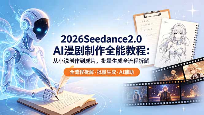 2026Seedance2.0 AI制作全能教程:从小说创作到成片,批量生成全流程拆解-俊哥