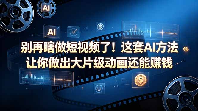 别再瞎做短视频了!这套 AI 方法让你做出大片级动画还能赚钱【原创双语字幕】-俊哥