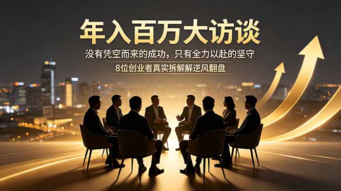 年入百万大访谈:没有凭空而来的成功,只有全力以赴的坚守,8位创业者真实拆解逆风翻盘路-俊哥