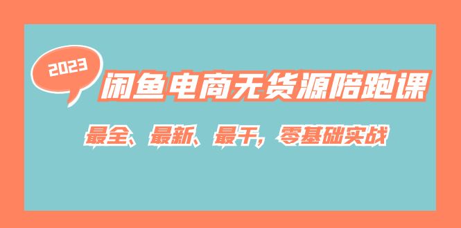 闲鱼电商无货源陪跑课，最全、最新、最干，零基础实战！-优优资源网
