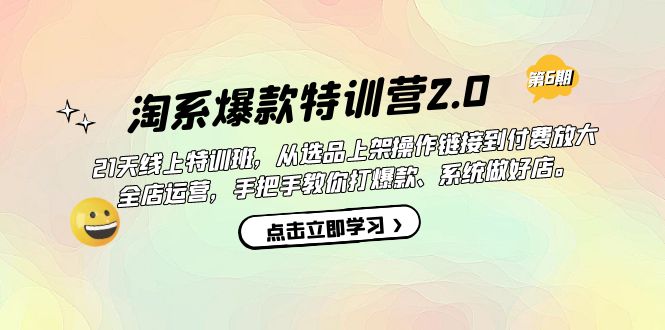 淘系爆款特训营2.0【第六期】从选品上架到付费放大 全店运营 打爆款 做好店-优优资源网