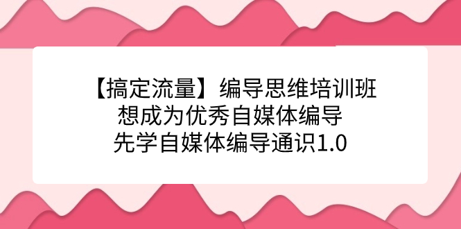 【搞定流量】编导思维培训班，想成为优秀自媒体编导先学自媒体编导通识1.0-优优资源网