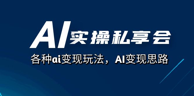 AI实操私享会，各种ai变现玩法，AI变现思路（67节课）-优优资源网