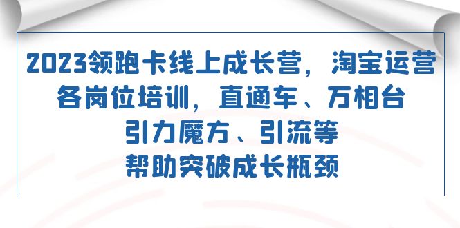 2023领跑·卡 线上成长营 淘宝运营各岗位培训 直通车 万相台 引力魔方 引流-优优资源网