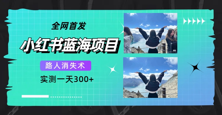 全网首发，小红书蓝海项目，路人消失术，实测一天300 （教程 工具）-优优资源网