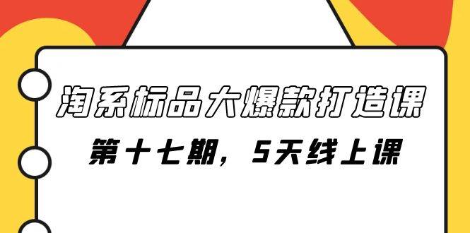 淘系标品大爆款打造课-第十七期，5天线上课-优优资源网