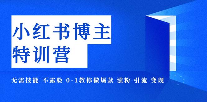 小红书博主爆款特训营-11期 无需技能 不露脸 0-1教你做爆款 涨粉 引流 变现-优优资源网