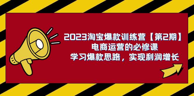 2023淘宝爆款训练营【第2期】电商运营的必修课，学习爆款思路 实现利润增长-优优资源网