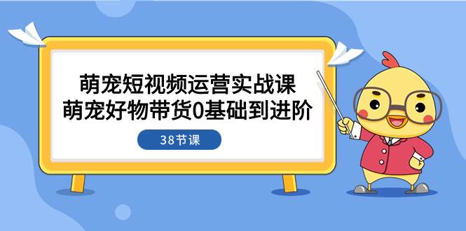 萌宠·短视频运营实战课：萌宠好物带货0基础到进阶（38节课）-优优资源网