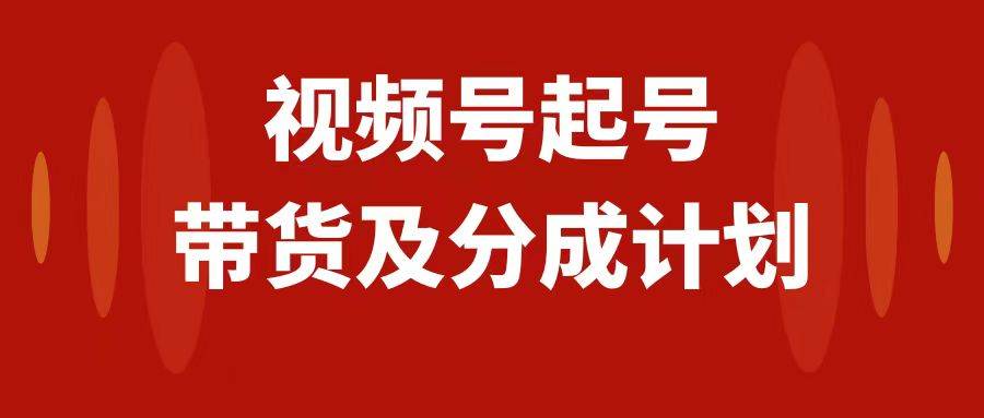 视频号快速起号，分成计划及带货，0-1起盘、运营、变现玩法，日入1000-优优资源网