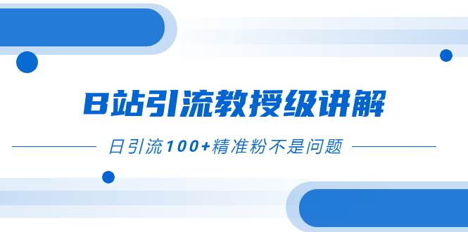 B站引流教授级讲解，细节满满，日引流100 精准粉不是问题-优优资源网