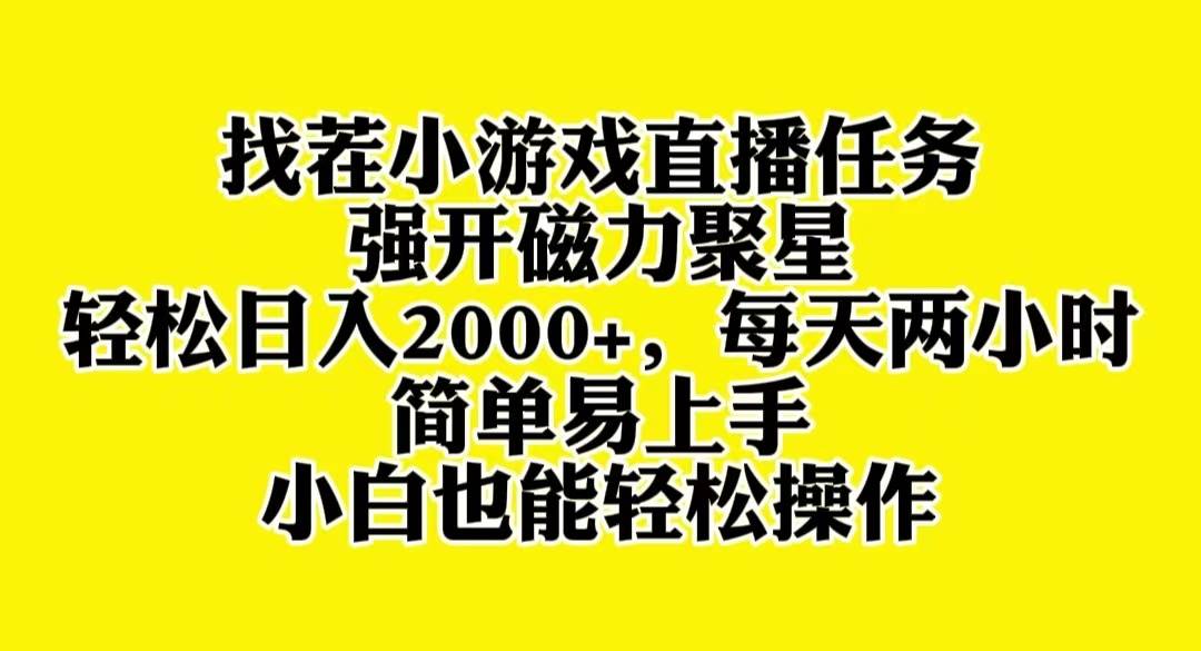 找茬小游戏直播，强开磁力聚星，轻松日入2000 ，小白也能轻松上手-优优资源网