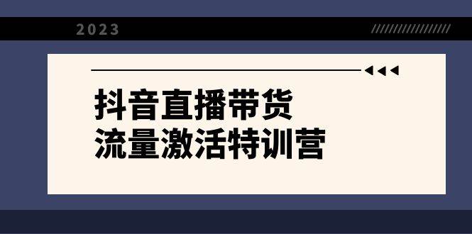 抖音直播带货-流量激活特训营，入行新手小白主播必学（21节课 资料）-优优资源网