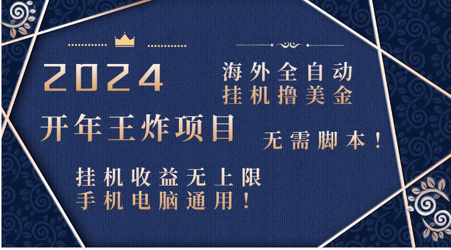 2024海外全自动挂机撸美金项目！手机电脑均可，无需脚本，收益无上限！-优优资源网