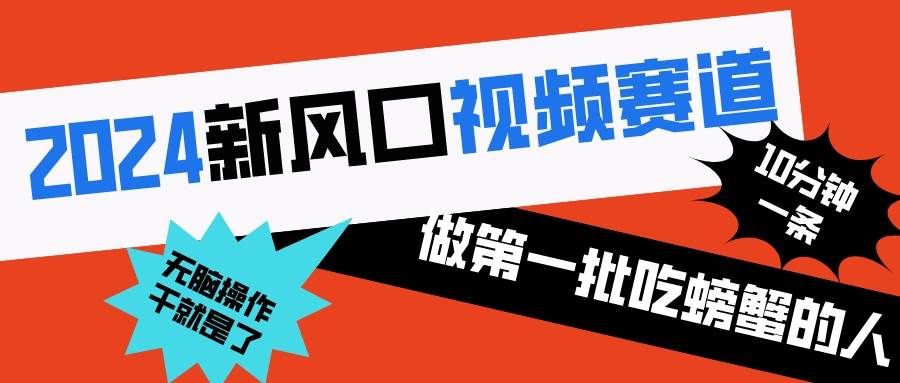 2024新风口视频赛道 做第一批吃螃蟹的人 10分钟一条原创视频 小白无脑操作1-优优资源网
