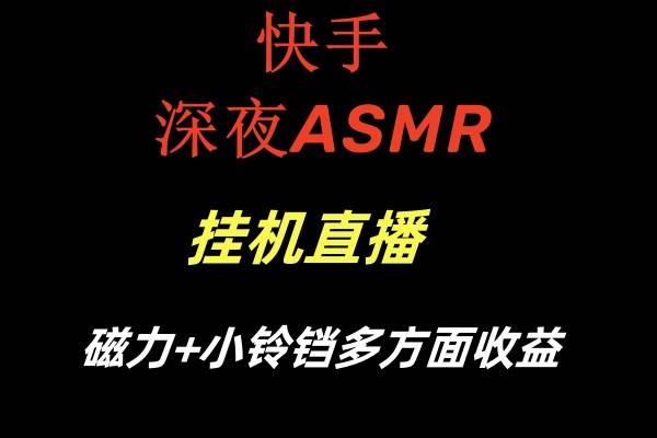 快手深夜ASMR挂机直播磁力+小铃铛多方面收益-优优资源网