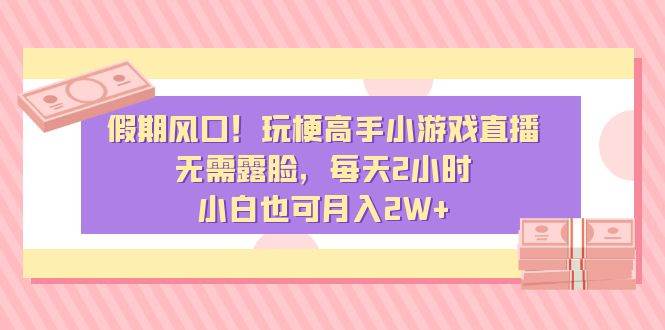 假期风口！玩梗高手小游戏直播，无需露脸，每天2小时，小白也可月入2W+-优优资源网
