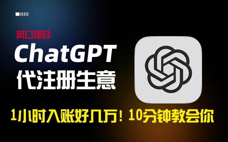 一小时入账好几万！利润大到吓人的ChatGPT代注册小生意，10分钟教会你，...-优优资源网