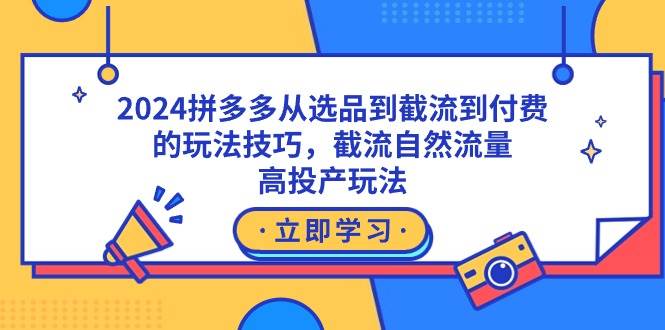 2024拼多多从选品到截流到付费的玩法技巧，截流自然流量玩法，高投产玩法-优优资源网