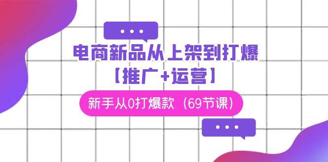 电商 新品从上架到打爆【推广+运营】，新手从0打爆款（69节课）-优优资源网