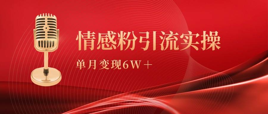 单月变现6w+，情感粉引流变现实操课-优优资源网