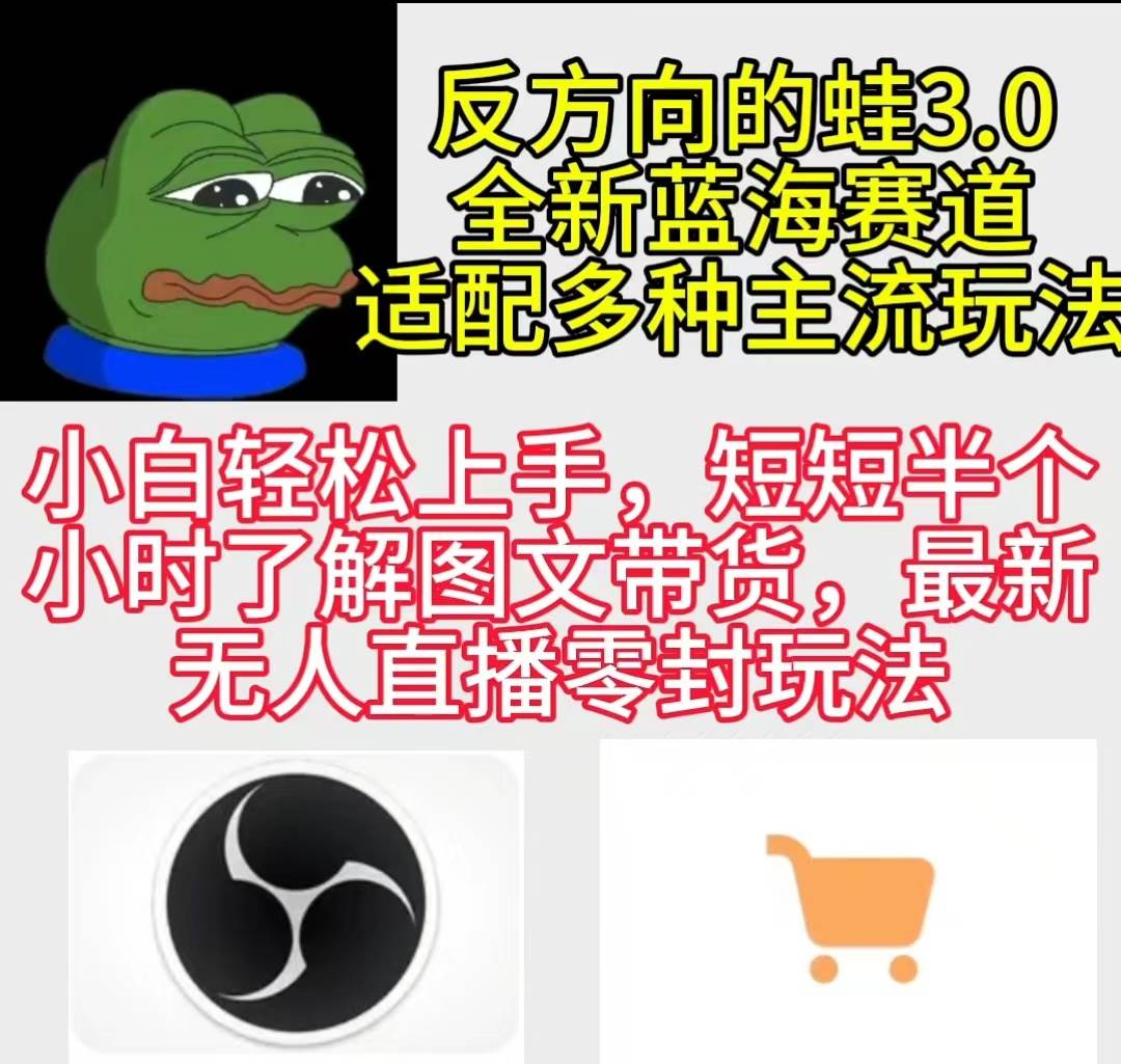 反方向的蛙3.0，图文最新玩法，变现多元化，新蓝海项目，小白轻松上手-优优资源网