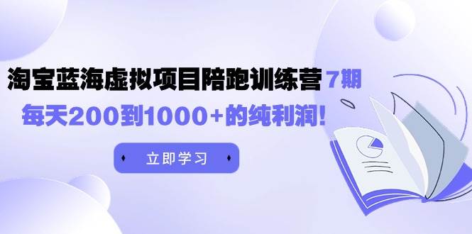 黄岛主《淘宝蓝海虚拟项目陪跑训练营7期》每天200到1000+的纯利润-优优资源网