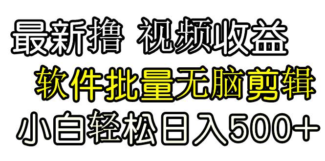 发视频撸收益，软件无脑批量剪辑，第一天发第二天就有钱-优优资源网