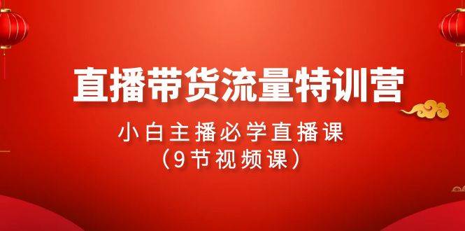 2024直播带货流量特训营，小白主播必学直播课（9节视频课）-优优资源网