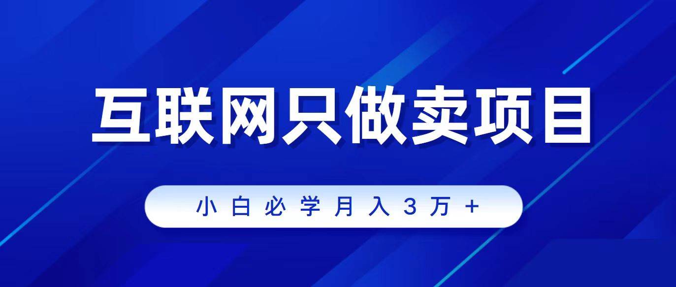 互联网的尽头就是卖项目，被割过韭菜的兄弟们必看！轻松月入三万以上！-优优资源网