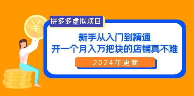 拼多多虚拟项目：入门到精通，开一个月入万把块的店铺 真不难（24年更新）-优优资源网