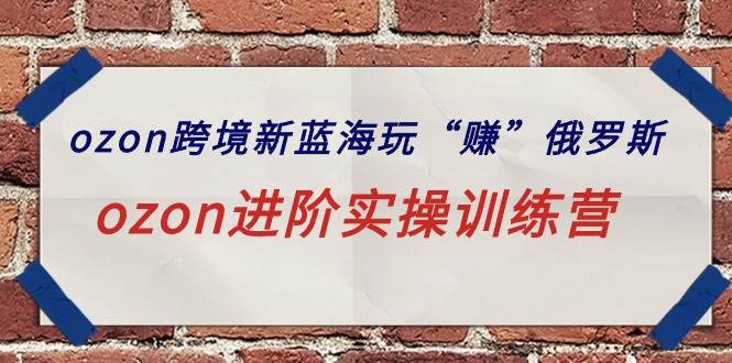 ozon跨境新蓝海玩“赚”俄罗斯，ozon进阶实操训练营-优优资源网