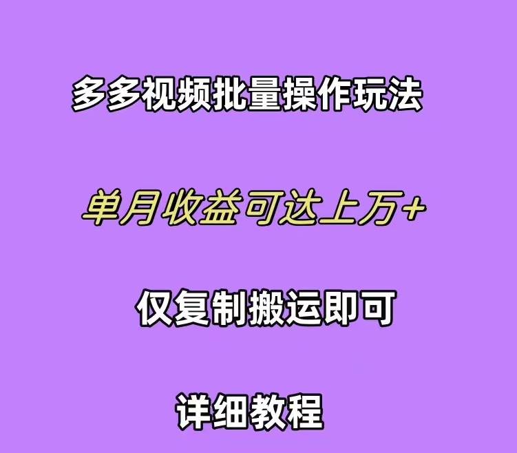 拼多多视频带货快速过爆款选品教程 每天轻轻松松赚取三位数佣金 小白必...-优优资源网