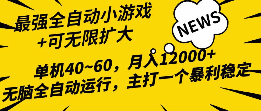 2024最新全网独家小游戏全自动，单机40~60,稳定躺赚，小白都能月入过万-优优资源网