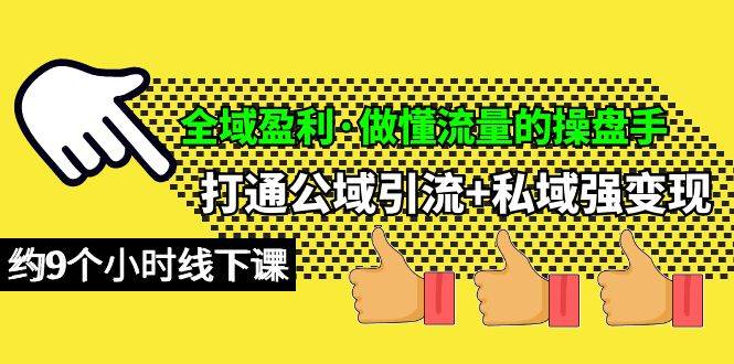 全域盈利·做懂流量的操盘手，打通公域引流+私域强变现，约9个小时线下课-优优资源网