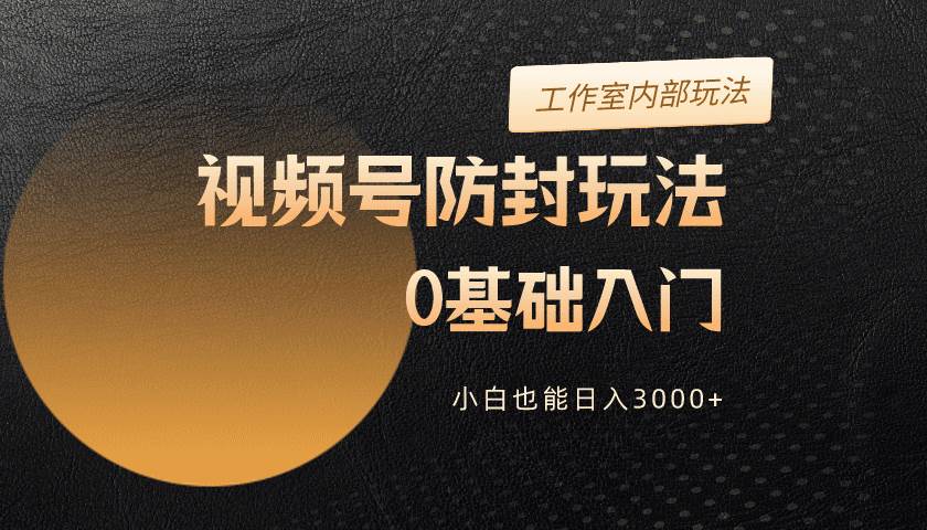 2024视频号升级防封玩法，零基础入门，小白也能日入3000+-优优资源网