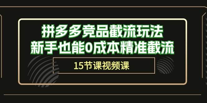 拼多多竞品截流玩法，新手也能0成本精准截流（15节课）-优优资源网