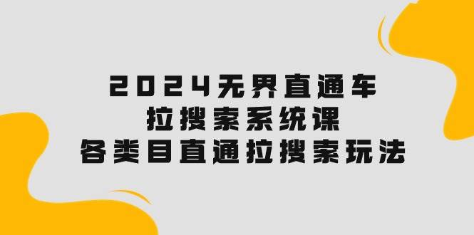 2024无界直通车·拉搜索系统课：各类目直通车 拉搜索玩法！-优优资源网