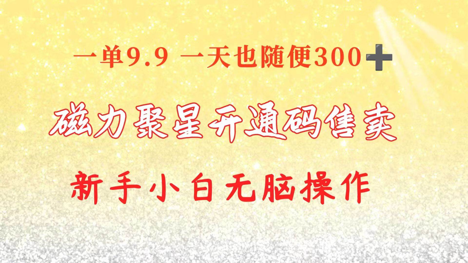 快手磁力聚星码信息差 售卖  一单卖9.9  一天也轻松300+ 新手小白无脑操作-优优资源网